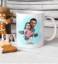 BK Gift Kişiye Özel Bebek Bekliyoruz Karikatür Beyaz Kupa Bardak