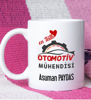 Mesajlı Otomotiv Mühendisi Tasarımlı Kişiye Özel Hediye Otomotiv Mühendisi Kupa Bardak