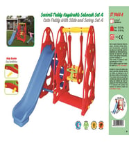 SEVİMLİ TEDDY KAYDIRAKLI SALINCAK SET A (Karışık)