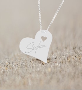 BK Gift Kişiye Özel İsimli Silver Kalp Kolye (Gümüş)
