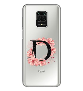 ÇiçekliHarfTasarımSüperŞeffafSilikonTelefonKılıfıXiomaiRedmiNote9Pro-Note9sD-Har
