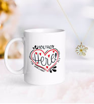 BK Gift Kişiye Özel Sevgililer Günü Kupa ve Çift İsimli Papatya Kolye-77 (Model 1)