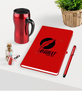 BK Gift Kişiye Özel Avukat Temalı Kırmızı Defter Kalem ve Termos Mug Seti - 12 (Model 1)