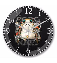 Porg  Wars  Duvar Saati Bombeli Gercek Cam