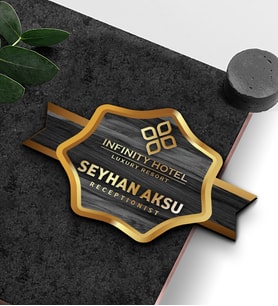 BK Gift Kişiye Özel Ahşap Yaka İsimliği - 11