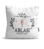 BK Gift Kişiye Özel Yılın En İyi Ablası  Yastık  2