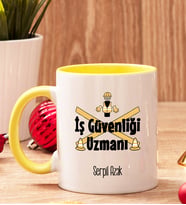 İş Güvenliği Uzmanına Hediye İçi Ve Kulpu Renkli Kupa Bardak