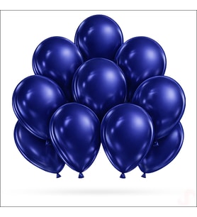 Metalik Parlak Balon, 30 cm x 10 Adet - Lacivert