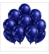 Metalik Parlak Balon, 30 cm x 10 Adet - Lacivert