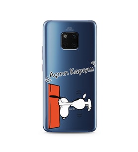 Snoopy Tasarımlı Süper Şeffaf Silikon Telefon Kılıfı Huawei Mate 20 Pro 