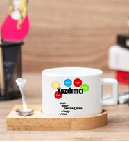 Yazılımcıya Hediye Ahşap Altlıklı Fincan
