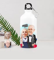 BK Gift Kişiye Özel Dede Ve Büyükanne Karikatürlü Metal Suluk 500 Ml