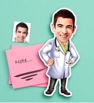 BK Gift Kişiye Özel Bay Doktor Karikatürlü Ahşap Magnet-1 (Çok Renkli)