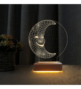Aydede 3d Led Gece Lambası Doğumgünü Hediyesi Lamba (Sarı)