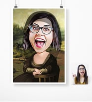 BK Gift Kişiye Özel Mona Lisa Karikatür Poster 50 X 70 Cm