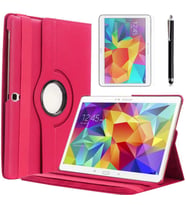 Galaxy Tab 4 10.1 T530 Zore Dönebilen Standlı Tablet Kılıfı (Pembe)