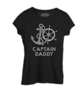 Captain Daddy Siyah Kadın Tshirt