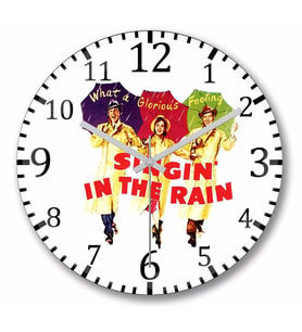 Sign in the Rain Retro Duvar Saati Bombeli Gercek Cam