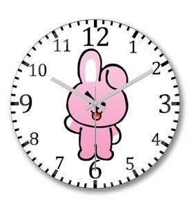 Bts BT21 Cooky Duvar Saati Bombeli Gercek Cam