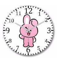 Bts BT21 Cooky Duvar Saati Bombeli Gercek Cam
