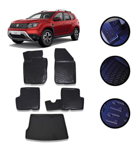 Dacia Duster 4X2 2018-2022 Arası 4D Havuzlu Oto Paspas Bagaj Set