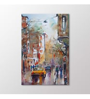 Arty Tablo Suluboya Cadde Tablo (Karışık)