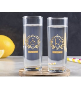 BK Gift Kişiye Özel Renkli Baskılı İsimli İkili Vodka Bardağı-16 (Beyaz)