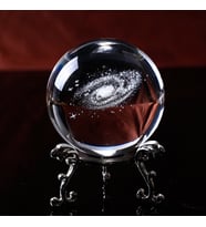 Standlı Samanyolu Galaxy  Cam Küre (Gümüş)