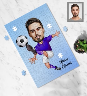 Kişiye Özel Futbolcu Karikatürlü A3 240 Parça Puzzle Bay-2