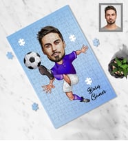 Kişiye Özel Futbolcu Karikatürlü A3 240 Parça Puzzle Bay-2