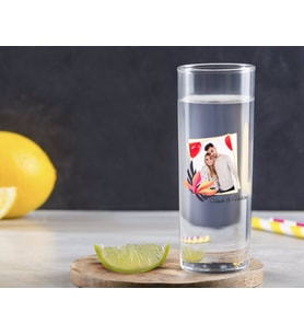 BK Gift Kişiye Özel Renkli Baskılı İsimli Fotoğraflı Vodka Bardağı-27 (Beyaz)