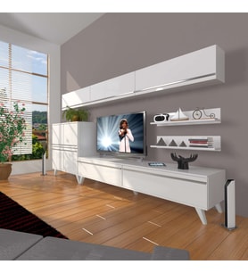 Decoraktiv Eko 8 Mdf Std Retro Tv Ünitesi Tv Sehpası (Beyaz)