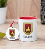 Kara Kuvvetleri Kırmızı Kupa Bardak Ve Anahtarlık Set