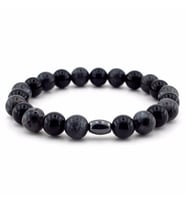 GRİ LABRADORİT SİYAH ONiX ONİKS ERKEK BİLEKLİK B428