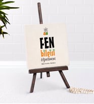 BK Gift Kişiye Özel Fen Bilgisi Öğretmeni Şovaleli Doğal Taş (Beyaz)