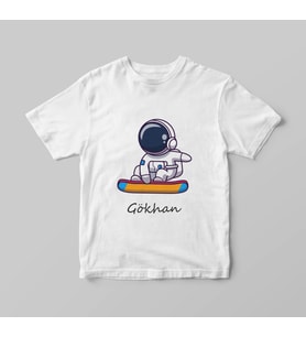 Kaykaycı Astronot Tişörtü Kişiye Özel (Büyük - Çocuk)