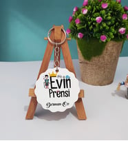Evin Prensi Tasarımlı Kişiye Özel Hediye Evin Prensi Ahşap Anahtarlık