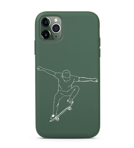 Iphone 11 Pro Max Çizgi Tasarımlı Koyu Yeşil Lansman Telefon Kılıfı