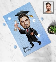Kişiye Özel Mezuniyet Karikatürlü A4 99 Parça Puzzle Bay-3