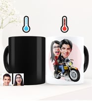 BK Gift Kişiye Özel Sevgililer Karikatürlü Sihirli Kupa Bardak - 17