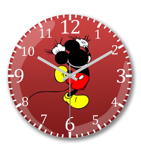 MIckey Escalador 2 Duvar Saati Bombeli Gercek Cam