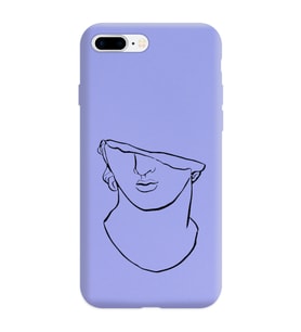 Iphone 8 Plus Çizgi Tasarımlı Mor Lansman Telefon Kılıfı