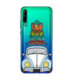 Tatil Araba Tasarımlı Süper Şeffaf Silikon Telefon Kılıfı Huawei P40 Lite E