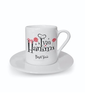 Kişiye Özel Evin Hanımı Tasarımlı Kahve Fincanı