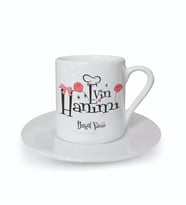 Kişiye Özel Evin Hanımı Tasarımlı Kahve Fincanı