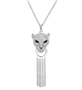 Monemel Swarovski Taşlı Kaplan Kolye (Altın Kaplama) Sevgililer Günü Hediyesi