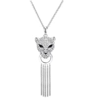 Monemel Swarovski Taşlı Kaplan Kolye (Altın Kaplama) Sevgililer Günü Hediyesi