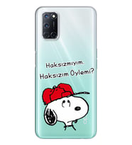 Snoopy Tasarımlı Süper Şeffaf Silikon Telefon Kılıfı Oppo A52-A72