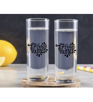 BK Gift Kişiye Özel Renkli Baskılı İsimli İkili Vodka Bardağı-127 (Beyaz)