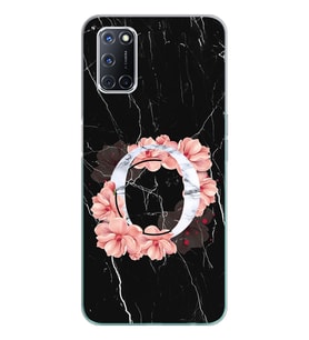 Mermer Çiçekli Harf Tasarım Süper Şeffaf Silikon Telefon Kılıfı Oppo A52-A72 O-H